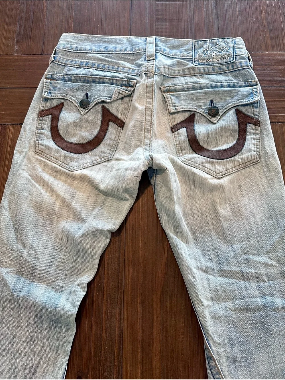True Religion Vintage Flare Jeans Brown Horseshoe Made in USA